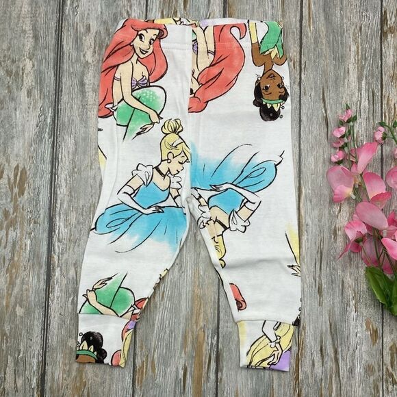 Disney Princess Snug Fit Pajamas Long & Short Sleeve 2, 2-Piece Sets Size 12M - Picture 4 of 14